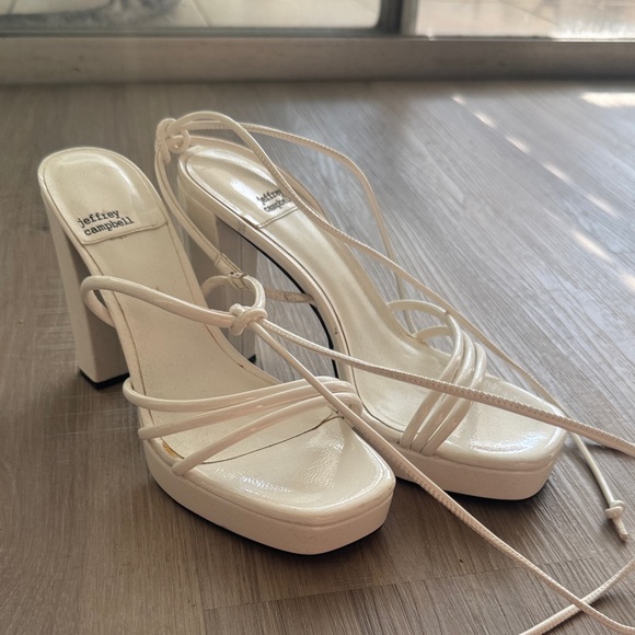 Jeffrey Campbell white Strappy Heels - Picture 1 of 5